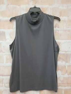 NWT CJ Banks Sleeveless Mock Neck Tank in Charcoal Size 2X